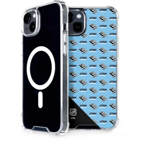 NHL Utah Mammoth Logo Pattern iPhone 15 MagSafe Case